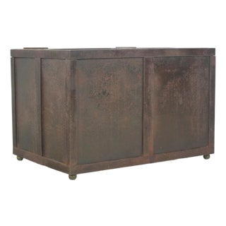 Mid 20th Century Reclaimed European Brown Metal Vault Unit For Sale