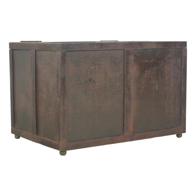 Mid 20th Century Reclaimed European Brown Metal Vault Unit For Sale