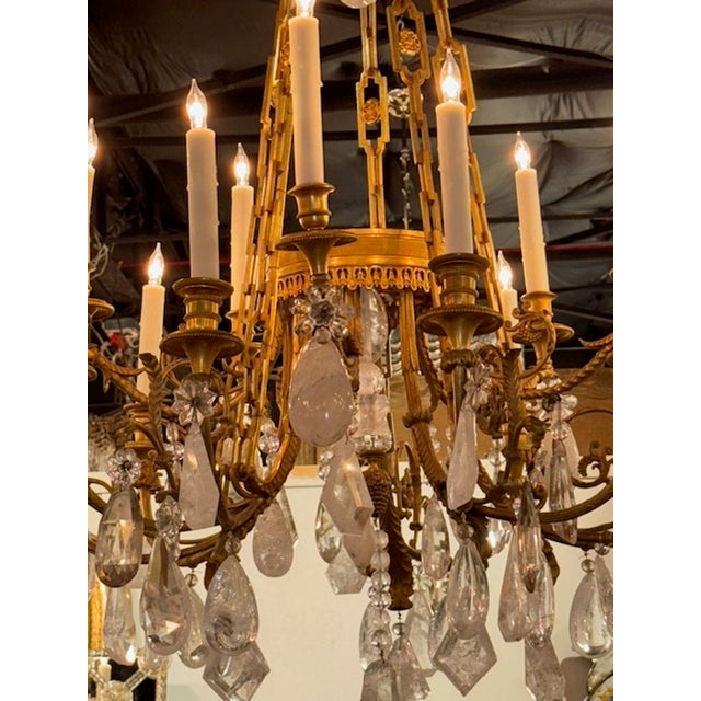 19th Century French Louis XVI Rock Crystal Chandelier For Sale - Image 5 of 10