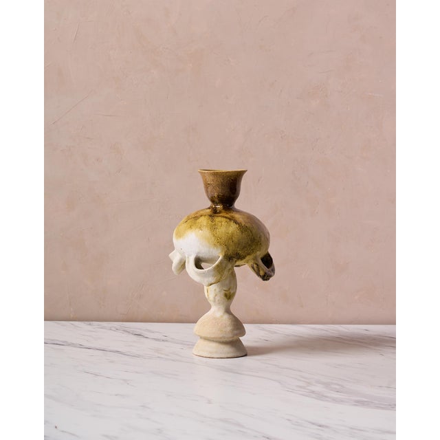 Rustic European Handmade Mediterranean "Fig Vase 3" Glazed Stoneware by Canoa Lab for TRNK From Deriva Y Trampa Series For Sale - Image 3 of 11