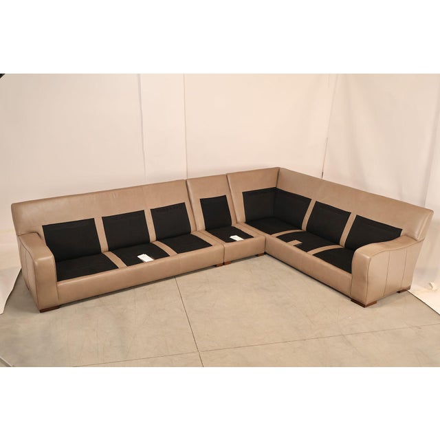 Century Furniture Leather Sectional Sofa For Sale - Image 10 of 18