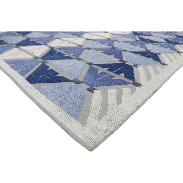 Mid-Century Modern Contemporary High-Low Texture Area Rug, 10'06 X 14'05 For Sale - Image 3 of 10