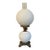 Vintage Hobnail Milk Glass Double Globe Hurricane Electric Lamp For Sale