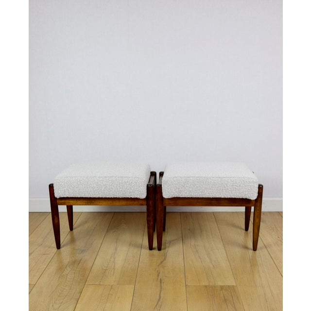 Cream Bouclé Ottoman from Edmund Homa, 1970s For Sale - Image 9 of 10