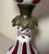 Antique 1800's Cut to Clear Cranberry Glass Stourbridge Bronze Oil Table Lamp For Sale - Image 4 of 14