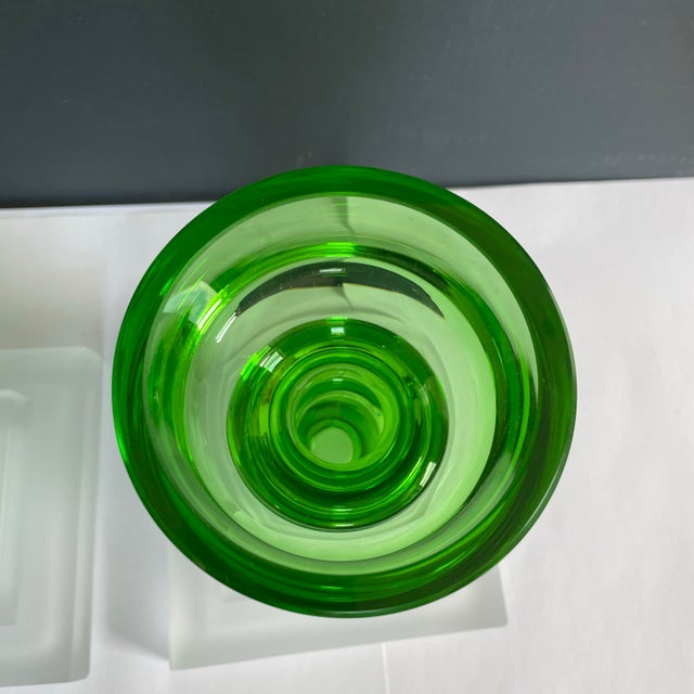 1960s A Pair of Large Vintage 60’s Danish Glass Candle Sticks Mid Century Modern For Sale - Image 5 of 6