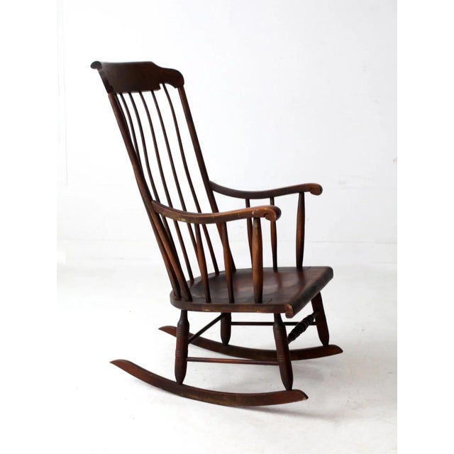 Antique American Windsor Rocking Chair For Sale - Image 6 of 10