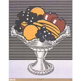 2002 Roy Lichtenstein 'Still Life With Crystal Bowl' Pop Art Gray,Multicolor,Red,Orange,Yellow,White,Black,Black & White Italy Offset Lithograph For Sale