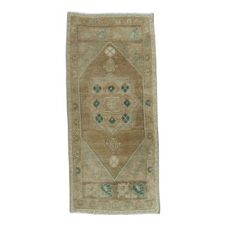 Turkish Mini Rug Oriental Hand Knotted Vintage Rug 1'7" x 3'6" #20729 For Sale