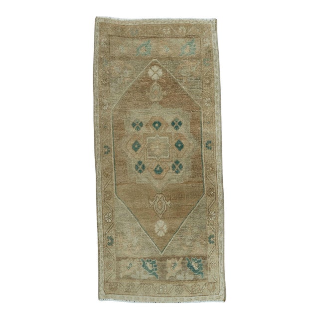 Turkish Mini Rug Oriental Hand Knotted Vintage Rug 1'7" x 3'6" #20729 For Sale