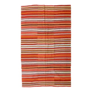 Striped Vintage Turkish Kilim Rug - 5`1" X 8`0" For Sale