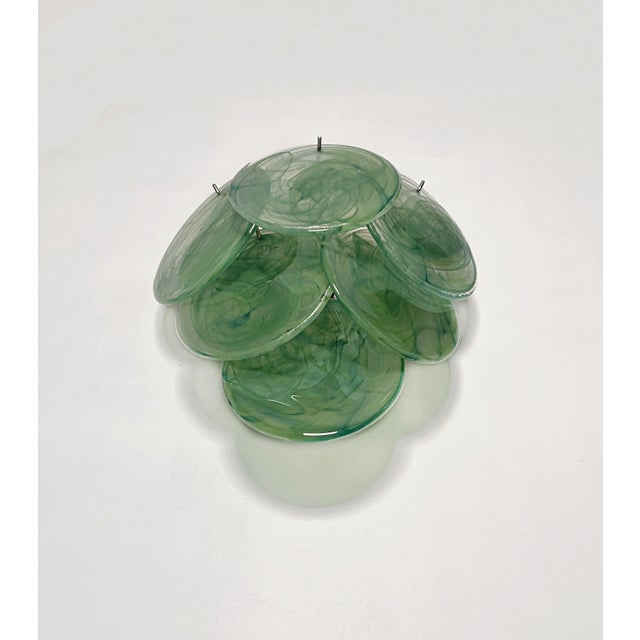 Alabaster Green Glass Discs Wall Sconces, 1990s, Set of 2 For Sale - Image 6 of 18
