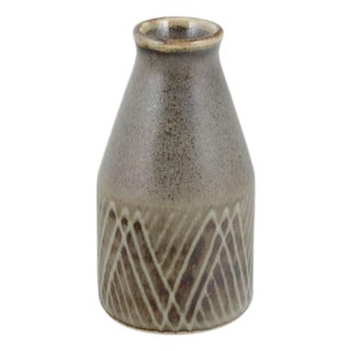 Cylindrical Stoneware Vase with Brown Glaze by Carl-Harry Stålhane for Rörstrand, 1960s For Sale