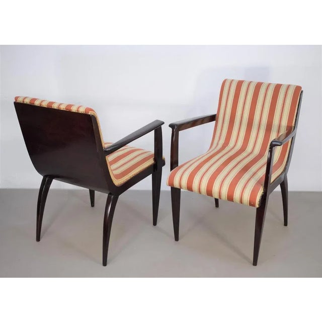 1950s Set of Dining Chairs attributed to Guglielmo Ulrich, Italy, 1950s For Sale - Image 5 of 13