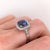 Contemporary 4Ct Tanzanite Ring With Natural Diamonds & Milgrain Detail in Solid 14k Gold, Size 6.75 For Sale - Image 3 of 8