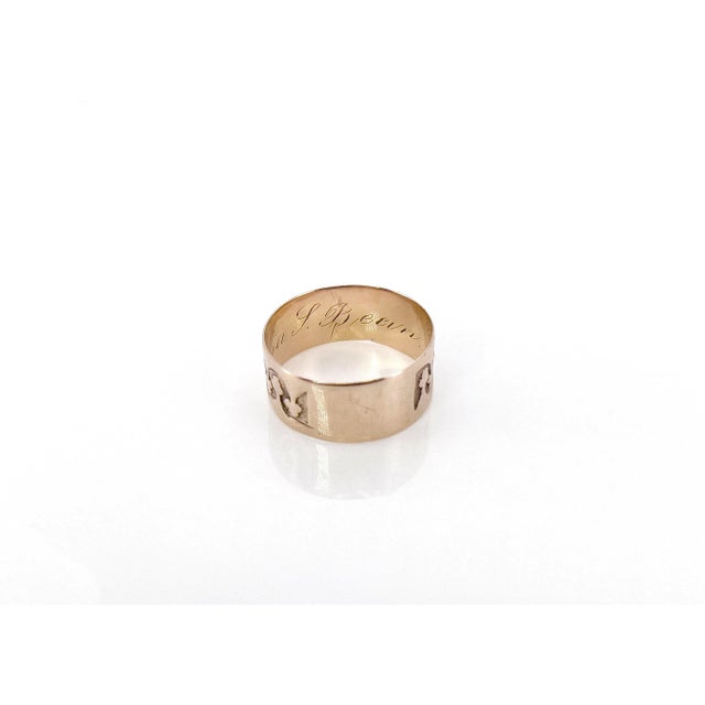 Late 19th Century Victorian Wedding Ring, Amelia L. Bean, Size 7.5 For Sale - Image 4 of 6
