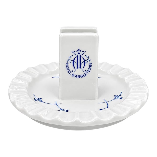 Vintage Hotel d'Angleterre Copenhagen Denmark Ashtray Match Holder Dish For Sale