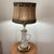 Vintage Neoclassical Style Waterford Brilliant Cut Pitcher Vase Table Lamp With Beaded and Sequined Brown Shade For Sale - Image 12 of 12