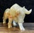 1980s Carved Charging Bull: Mid-Century Brutalist Onyx Sculpture Mexico - 9" For Sale - Image 5 of 17