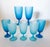 Blue 1960s Carlo Moretti Italy Satinato Frosted Green Wine Water Glasses - Set of 7 For Sale - Image 8 of 12