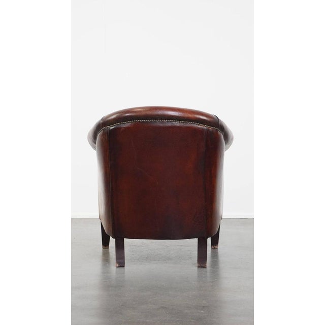 Cognac Sheepskin Club Chair For Sale - Image 4 of 13