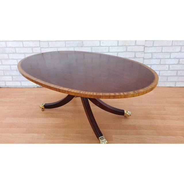 Traditional Flame Mahogany Banded Fluted Leg Coffee Table Chairish