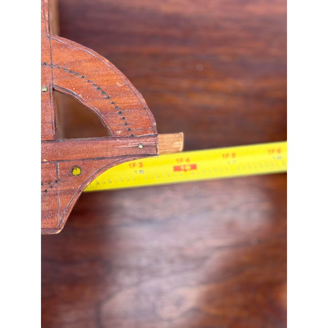 Vintage Hand-Carved Folk Art Wooden Clock Base Repurposed as Wall Mail Organizer – Rustic Charm and Unique Décor For Sale - Image 10 of 12