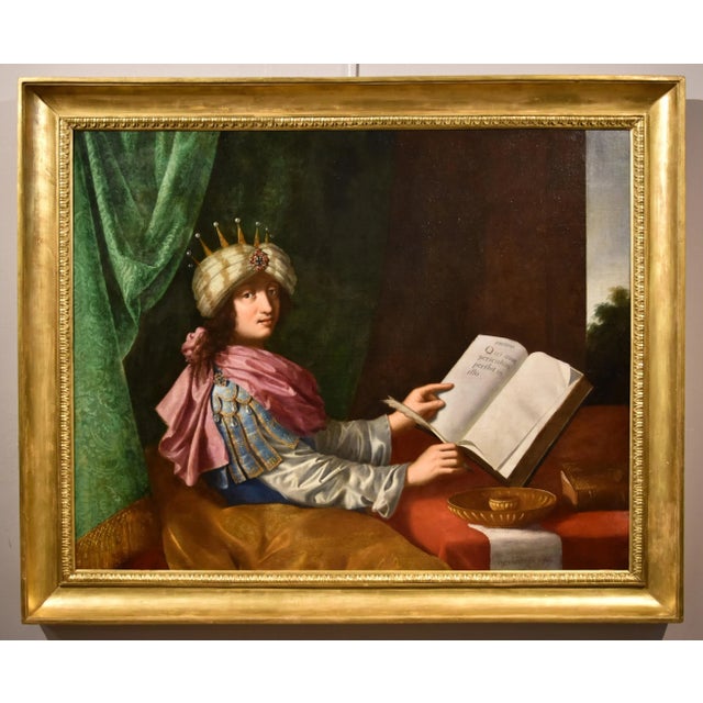 After Michele Desubleo, Portrait of King Solomon, 1650, Oil on Canvas For Sale - Image 17 of 17