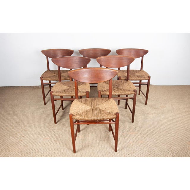 Danish Model 316 Chairs in Teak and Seagrass by Peter Hvidt and Orla Molgaard-Nielsen for Soborg Mobelfabrik, 1960s, Set of 6 For Sale - Image 18 of 18