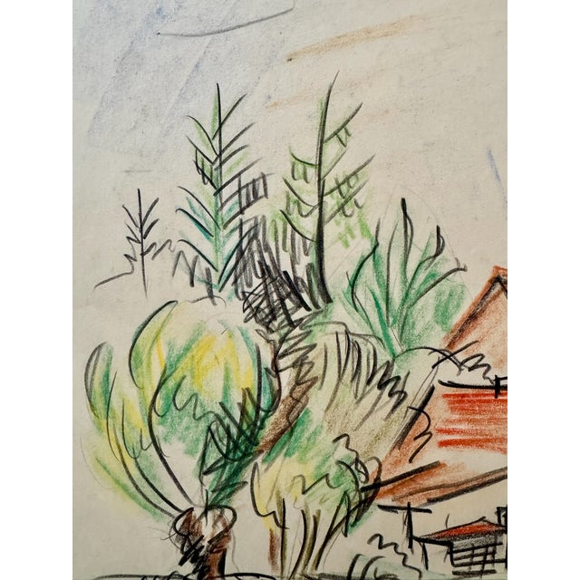 Henry Emil Salloch Original Watercolor on Paper Charming Village, 1935. For Sale - Image 4 of 7