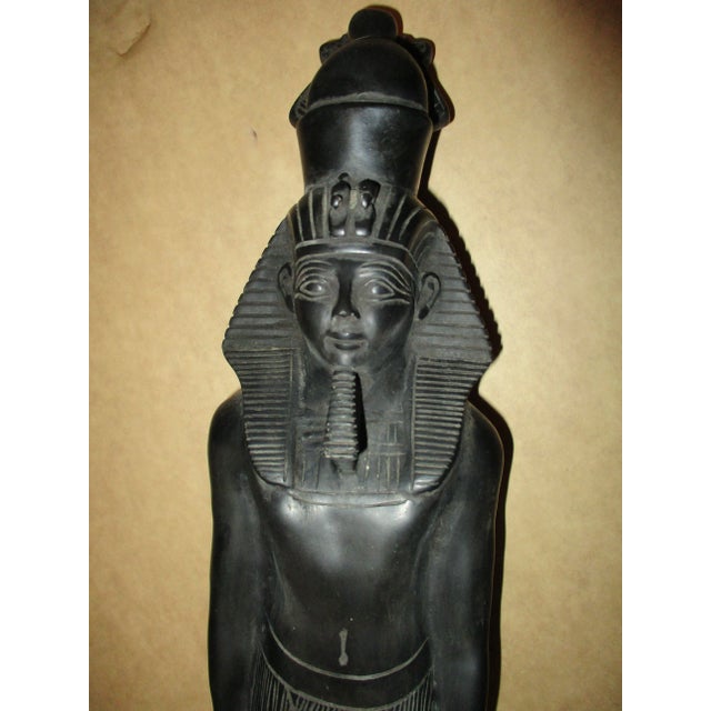 1980s Egyptian Hand Made Statue of Pharaoh For Sale - Image 12 of 13