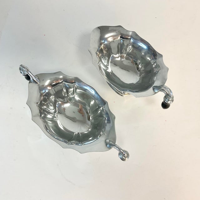 1950s Vintage Art Deco Hollywood Regency Chrome & Bakelite Creamer and Sugar - 2 Piece Set For Sale - Image 9 of 9