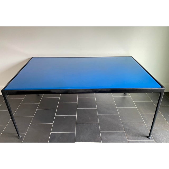 Vintage Modern Black and Blue Metal Outdoor Dining Table by Richard Schultz for Knoll For Sale - Image 10 of 10