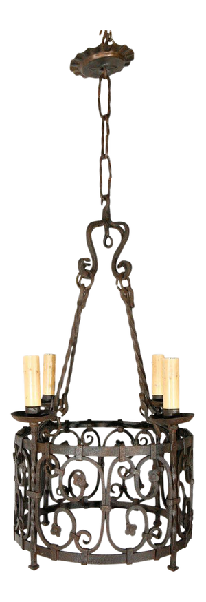 Early 20th Century Iron French Chandelier