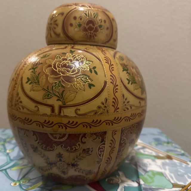 Hand-Painted Japanese Satsuma Style Ginger Jar For Sale - Image 9 of 9