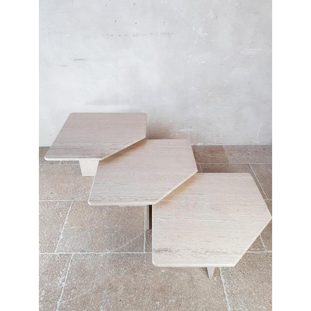 Vintage Travertine Coffee Tables, 1970s, Set of 3 For Sale - Image 10 of 13
