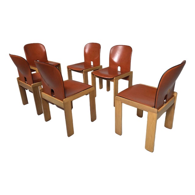 121 Dining Chairs by Afra & Tobia Scarpa for Cassina, 1960s, Set of 6 For Sale