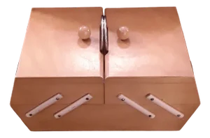 German Foldable Beech Sewing Box with Chrome-Plated Metal Handles, 1950s