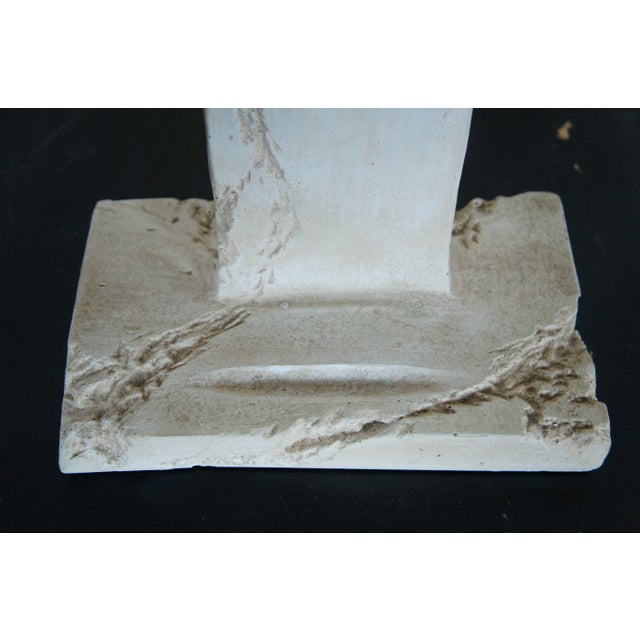 Mid 20th Century Vintage Southwestern Style Chalkware Art Sculpture Charger Plate With Stand For Sale - Image 11 of 12