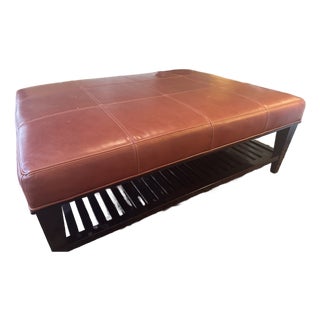 Baker by Barbara Barry Leather Ottoman For Sale