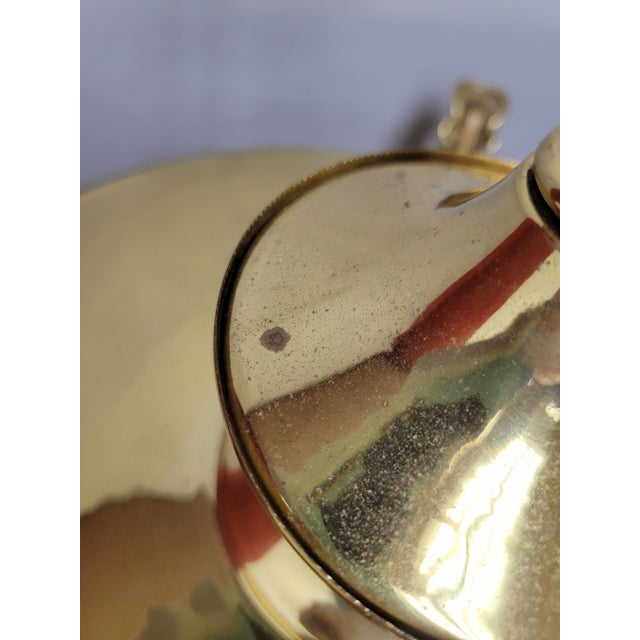 Vintage Classic Revival Brass Pan Fixture With Glass Shades For Sale - Image 10 of 12