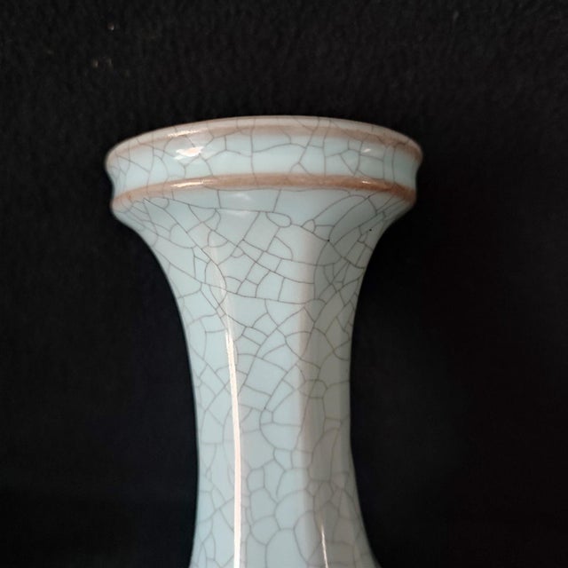 Chinese Ceramic Vase,Guan Ware Crackle Glaze Celadon Glaze Porcelain Vase For Sale In Seattle - Image 6 of 10