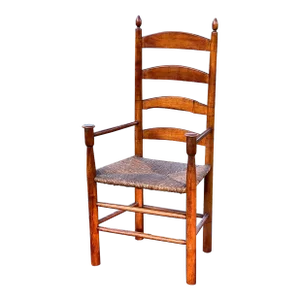 18th Century Antique Four Slat Mushroom Armchair Attributed to the New Lebanon Shakers