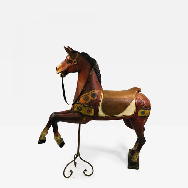Antique Carved Turn of the Century Carousel Horse For Sale - Image 11 of 11