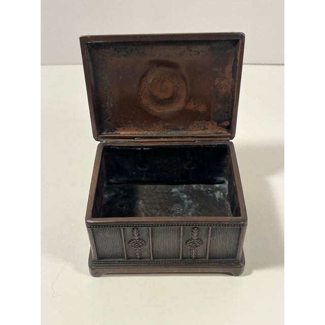 Antique 19th Century Jennings Brothers Jb 1880 Ornate Metal Trinket Box For Sale - Image 4 of 9