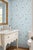 Chinoiserie Butterfly Grove Grasscloth Wallpaper by House Party | Wisteria Blue | 6 Yards For Sale - Image 3 of 10