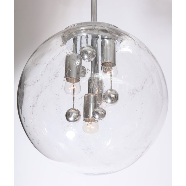 Mid-Century Modern 1970s Large Murano Glass Globe Sputnik Pendant by Doria Leuchten Germany For Sale - Image 3 of 6