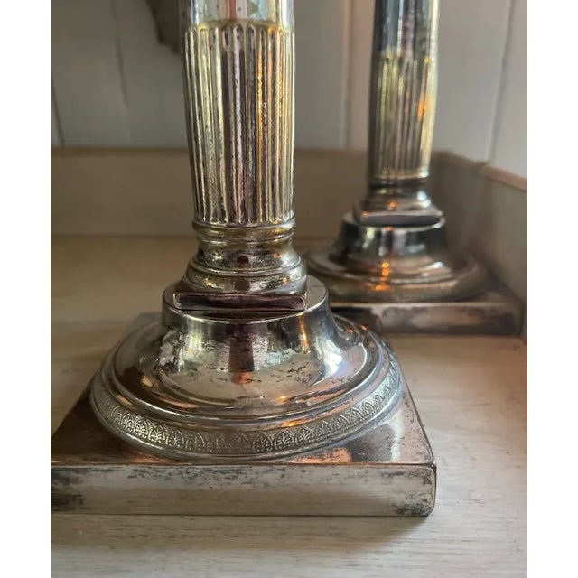 19th Century Pair of French 19th Century Silver Plate Candlesticks For Sale - Image 5 of 5