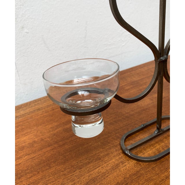 Mid-Century Danish Metal and Glass Candleholder, 1960s For Sale - Image 9 of 18