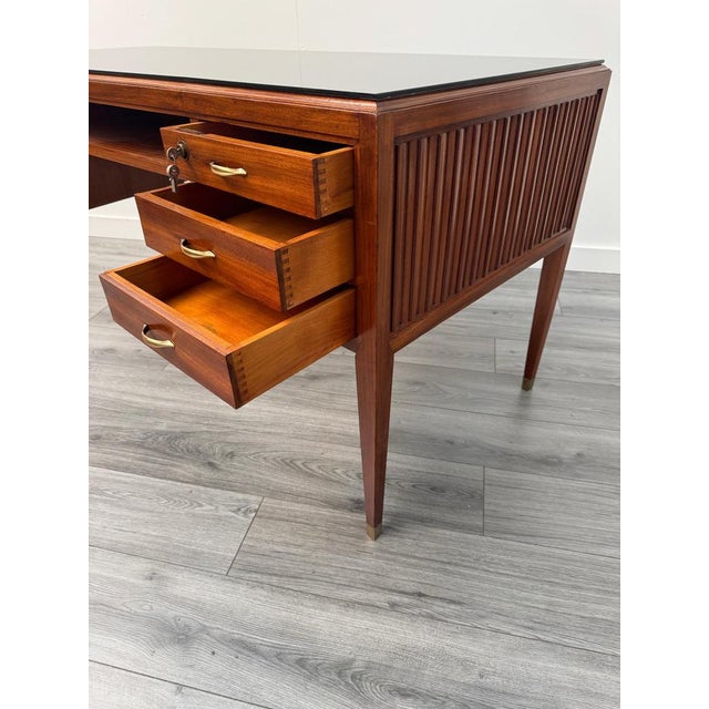 1950s Semi-Curved Desk attributed to Paolo Buffa by Paolo Buffa, 1950s For Sale - Image 5 of 10